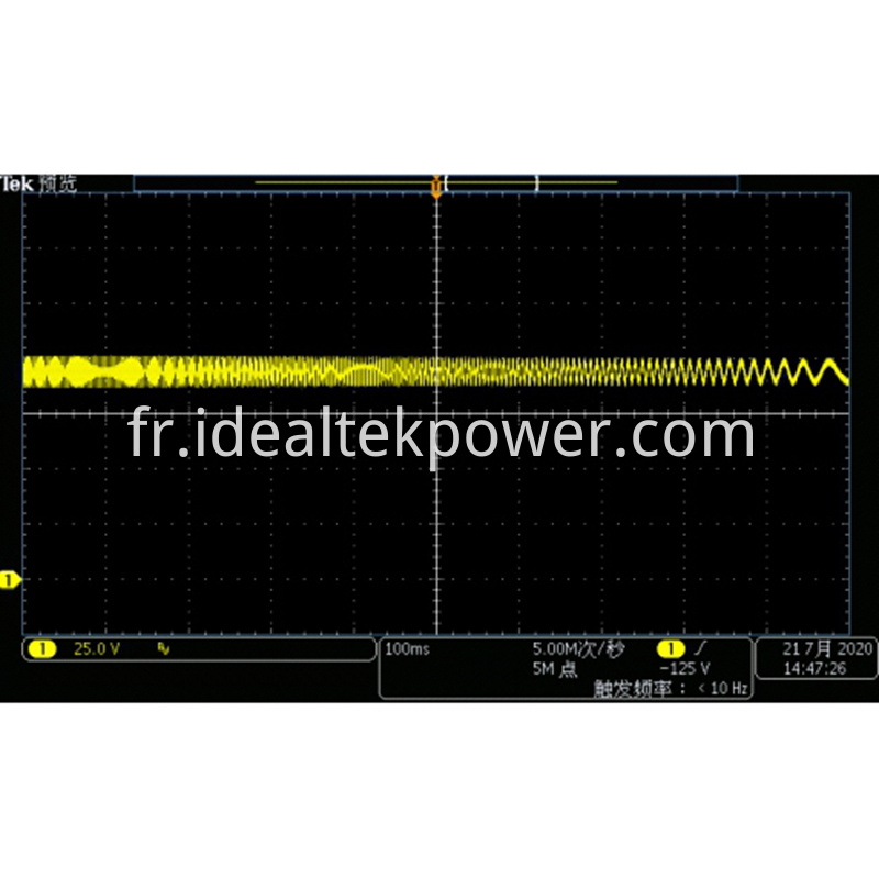 Bidirectional Power Supplies LV123 Voltage Ripple Test Waveform (Ripple frequency range 1HZ - 2KHZ)